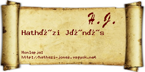 Hatházi Jónás névjegykártya