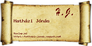 Hatházi Jónás névjegykártya